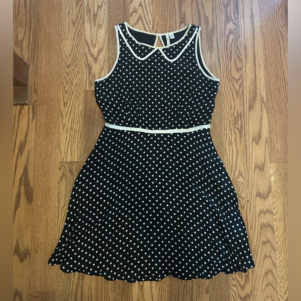 LC Lauren Conrad Black and White Polka Dot Dress